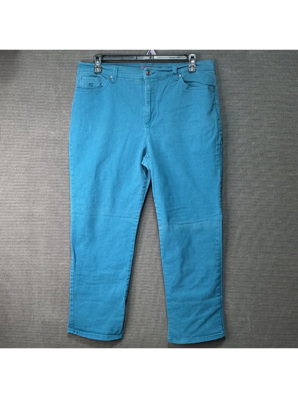 Gloria Vanderbilt Amanda Women's Teal Jeans Size 18S Cotton Spandex Classic Fit